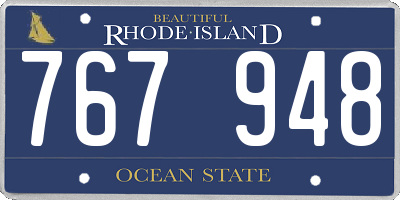 RI license plate 767948