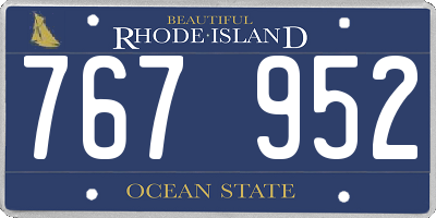 RI license plate 767952