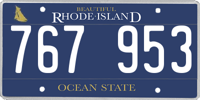 RI license plate 767953