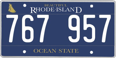 RI license plate 767957