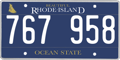 RI license plate 767958