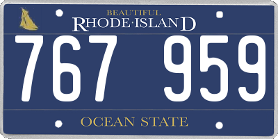 RI license plate 767959