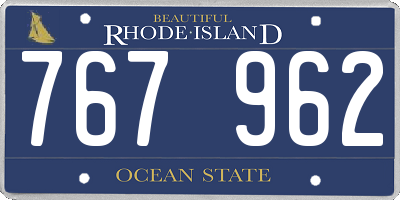 RI license plate 767962
