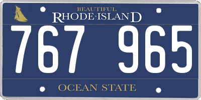 RI license plate 767965