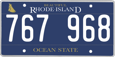 RI license plate 767968