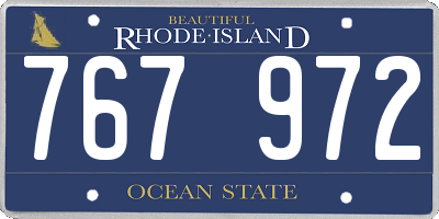 RI license plate 767972