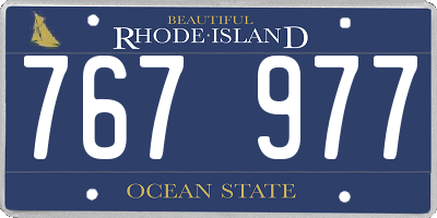 RI license plate 767977
