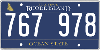 RI license plate 767978