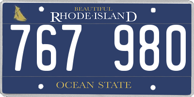 RI license plate 767980