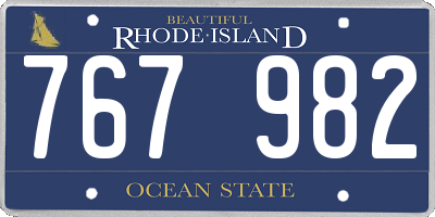 RI license plate 767982