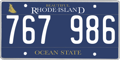 RI license plate 767986