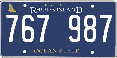RI license plate 767987