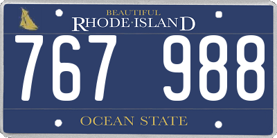 RI license plate 767988