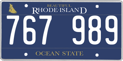 RI license plate 767989