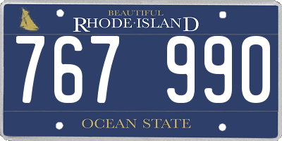 RI license plate 767990