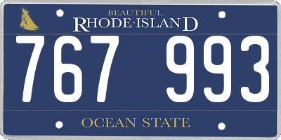 RI license plate 767993