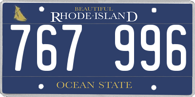 RI license plate 767996
