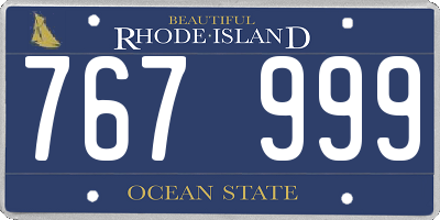 RI license plate 767999