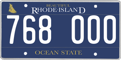 RI license plate 768000