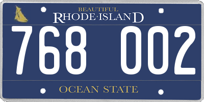RI license plate 768002