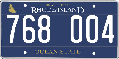 RI license plate 768004