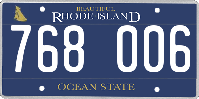 RI license plate 768006