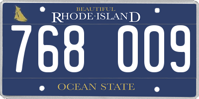 RI license plate 768009