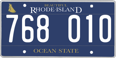 RI license plate 768010