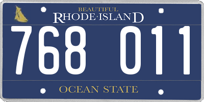 RI license plate 768011