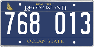 RI license plate 768013