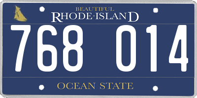 RI license plate 768014