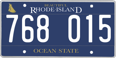 RI license plate 768015