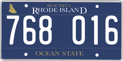 RI license plate 768016