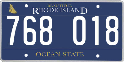 RI license plate 768018