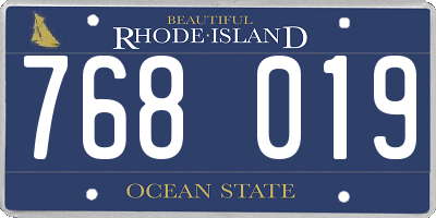 RI license plate 768019