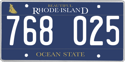 RI license plate 768025