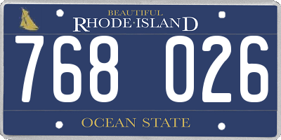 RI license plate 768026