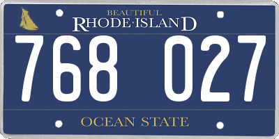 RI license plate 768027