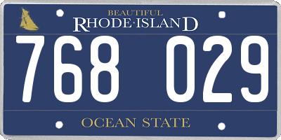 RI license plate 768029