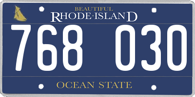 RI license plate 768030