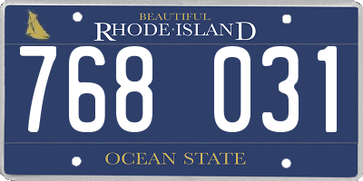 RI license plate 768031