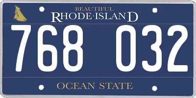 RI license plate 768032