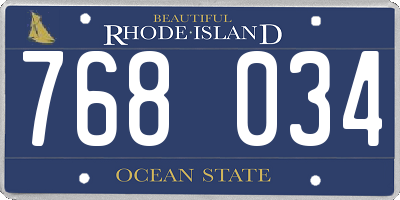 RI license plate 768034