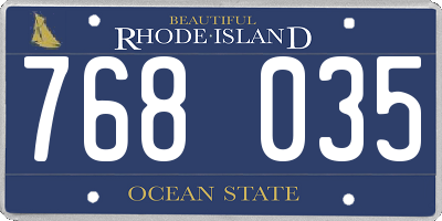 RI license plate 768035
