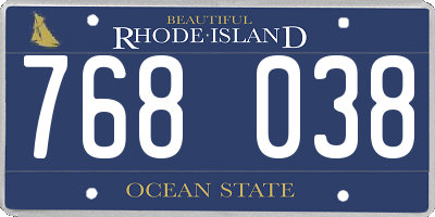 RI license plate 768038