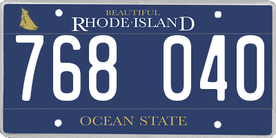 RI license plate 768040