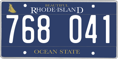 RI license plate 768041