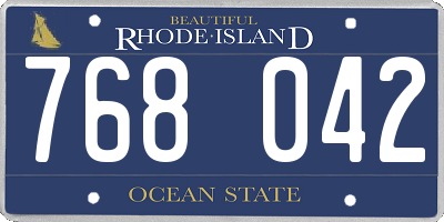 RI license plate 768042