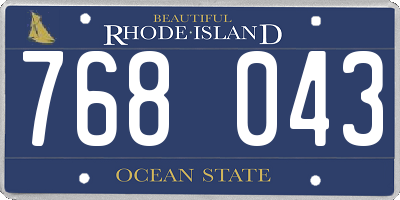 RI license plate 768043
