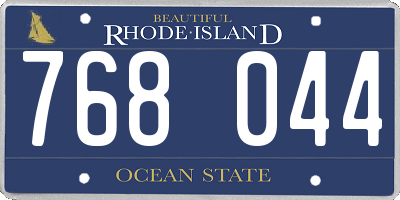 RI license plate 768044